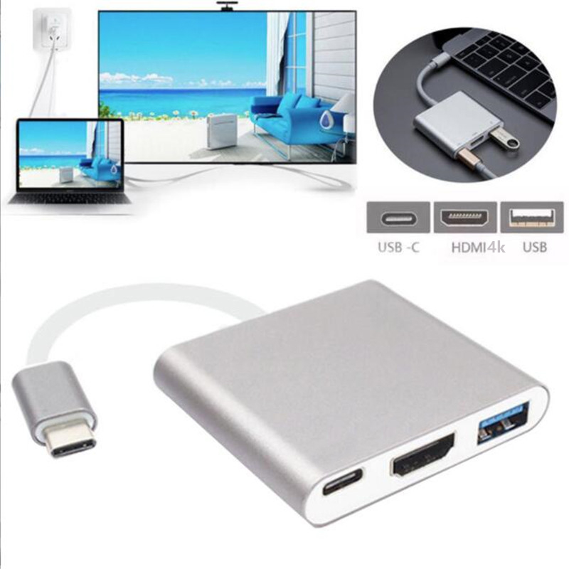 200Pcs ߰ſ Ǹ ο  3 1  USB 3.1  C Hdmi + USB 3.0 +  C  HDMI ȣȯ 4K  MacBook